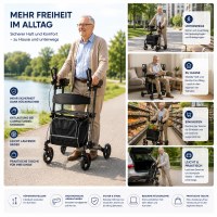 Rollator Actimo Arthro Rollator mit Arthritisauflage, faltbar