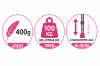 Gehstock Escort höhenverstellbar Paisley Pink