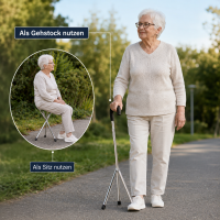 Gehstock mit Sitzfläche