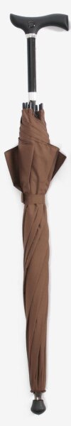 Gehstockschirm / Stockschirm in Taupe mit ergonomischem Griff