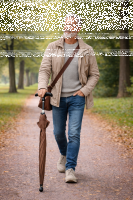 Gehstockschirm / Stockschirm in Taupe mit ergonomischem Griff