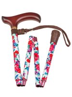 Handtaschen - Reisestock mit rotem Blumendesign