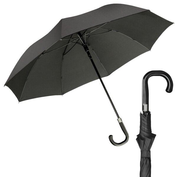Euroschirm City-Regenschirm Der Sportlich-Elegante, schwarz, Partnerschirm, extra großes Dach Automatik