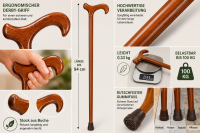 Gehstock Derbygriff braun
