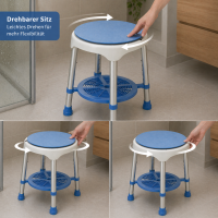 Badhocker Bad Sicherheitssitz, Duschhocker drehbar