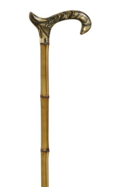 Gehstock Derbygriff Bambus Gold