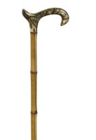 Gehstock Derbygriff Bambus Gold