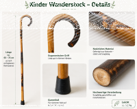 Kinderstock Wanderstock Rundhakenstock Feuerfleck