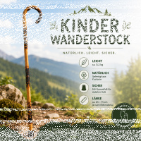 Kinderstock Wanderstock Rundhakenstock Feuerfleck