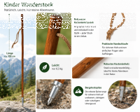 Kinderstock Wanderstock Marschierer hellbraun