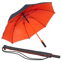Euroschirm City-Regenschirm Langschirm birdiepal seasons, schwarz / orange, Stockschirm, Automatik, Lichtschutzfaktor 50+