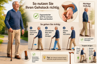 Gehstock Derbygriff braun mit Chromring