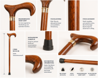 Gehstock Derbygriff braun mit Chromring
